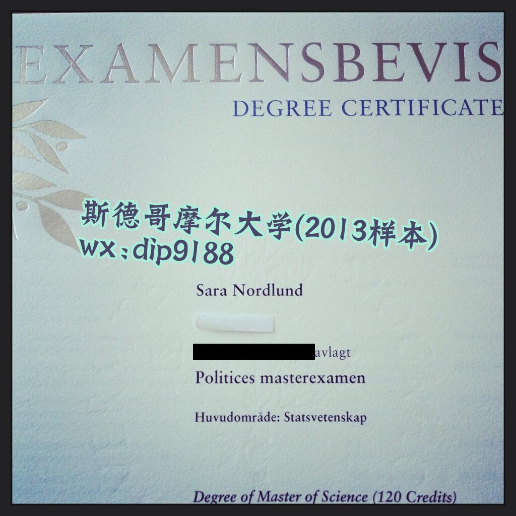 斯德哥摩尔大学学历2013毕业证样本图