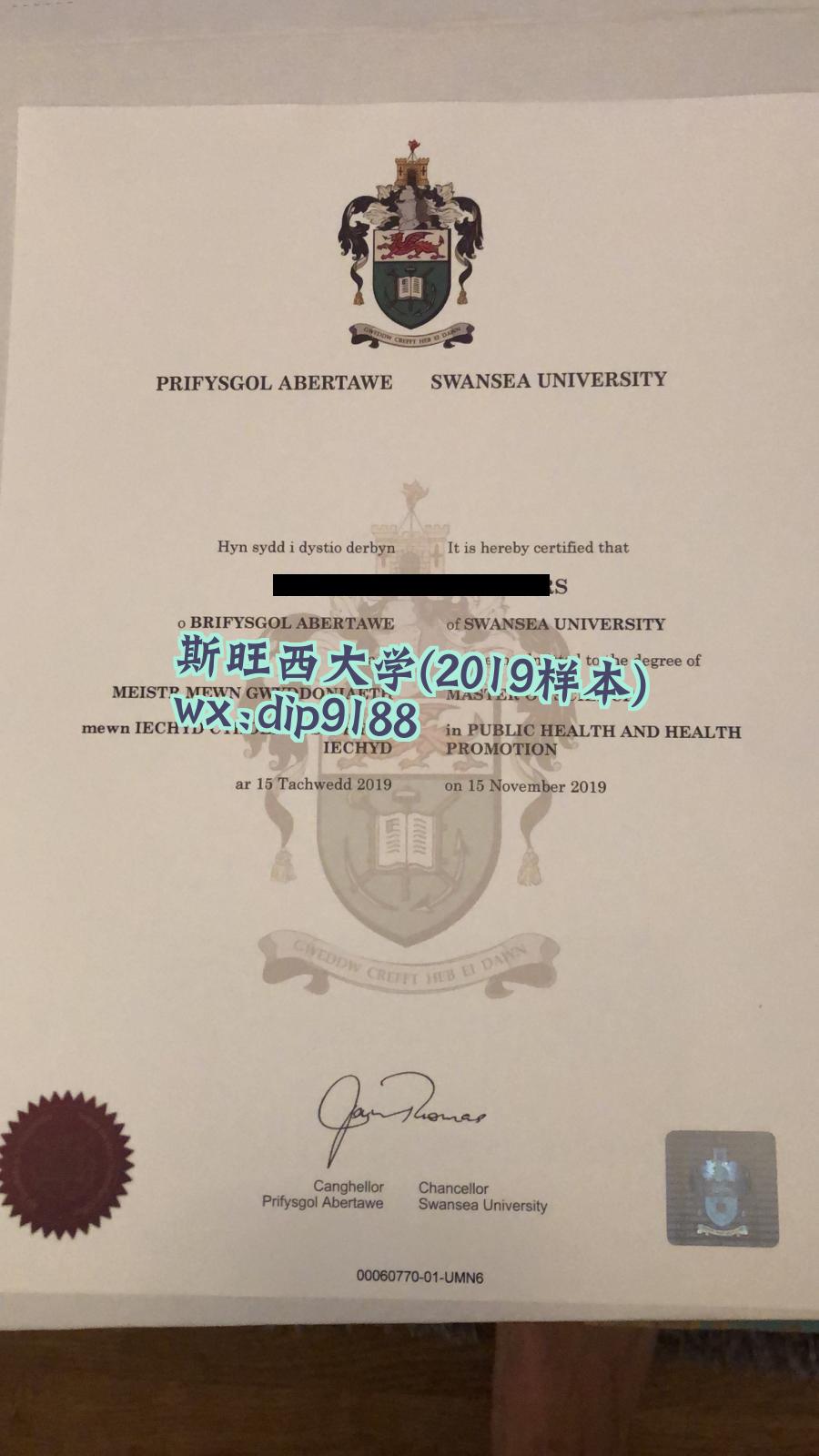 斯旺西大学学历2019毕业证样本图