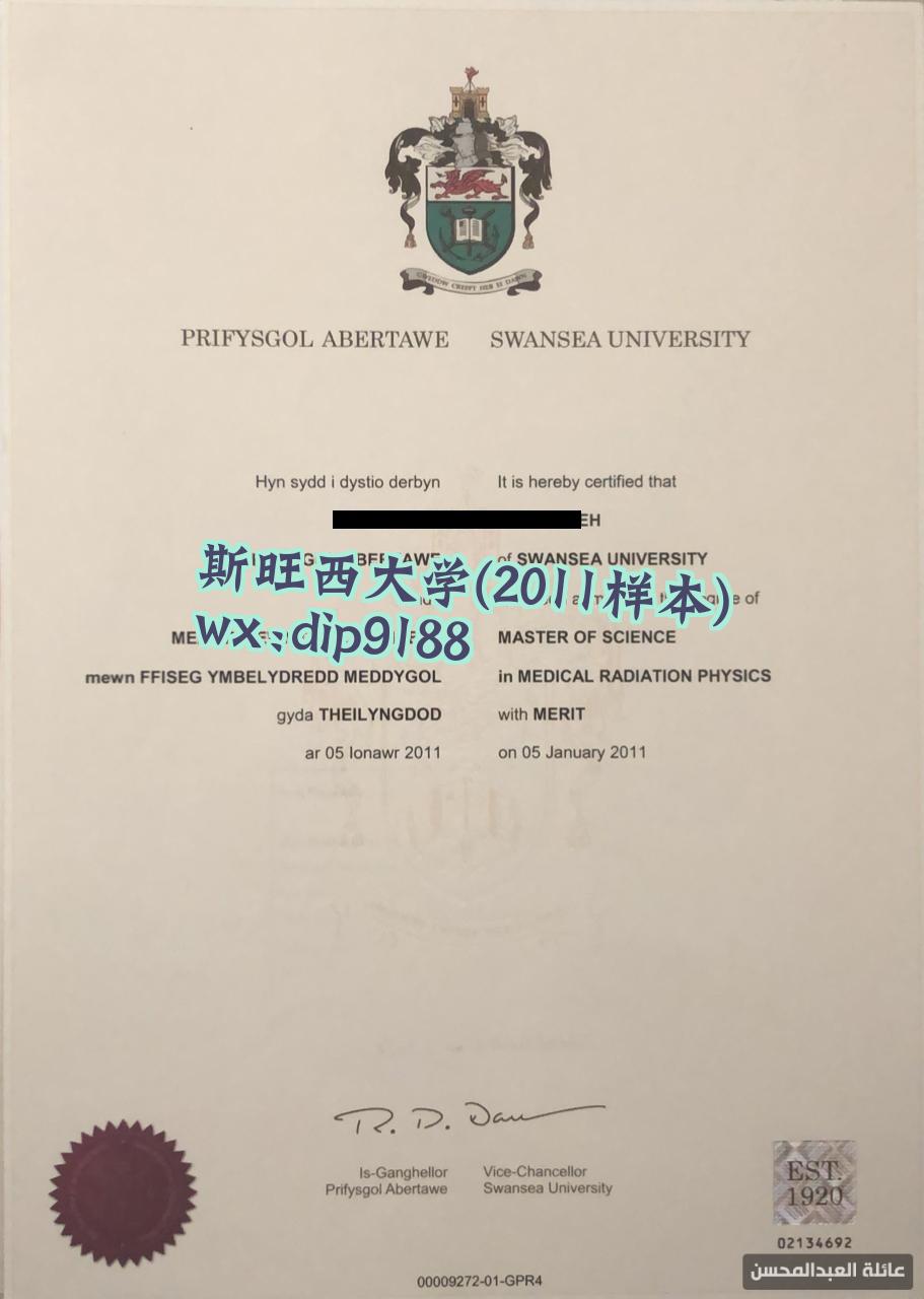 斯旺西大学学历2011毕业证样本图