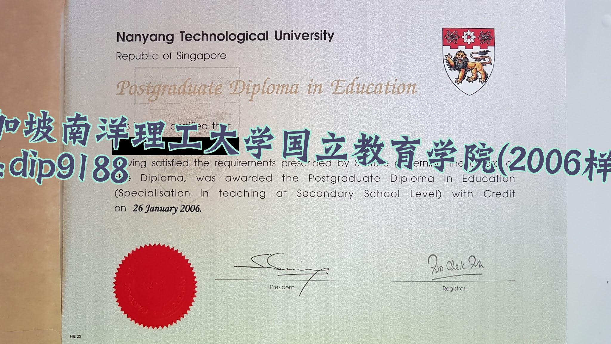 新加坡南洋理工大学国立教育学院学历2006毕业证样本图