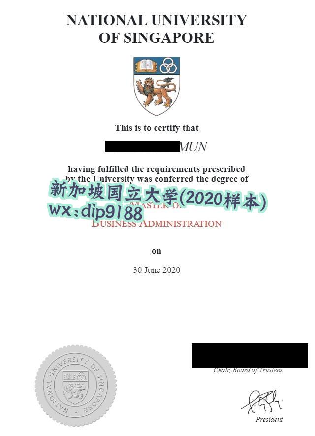新加坡国立大学学历2020毕业证样本图