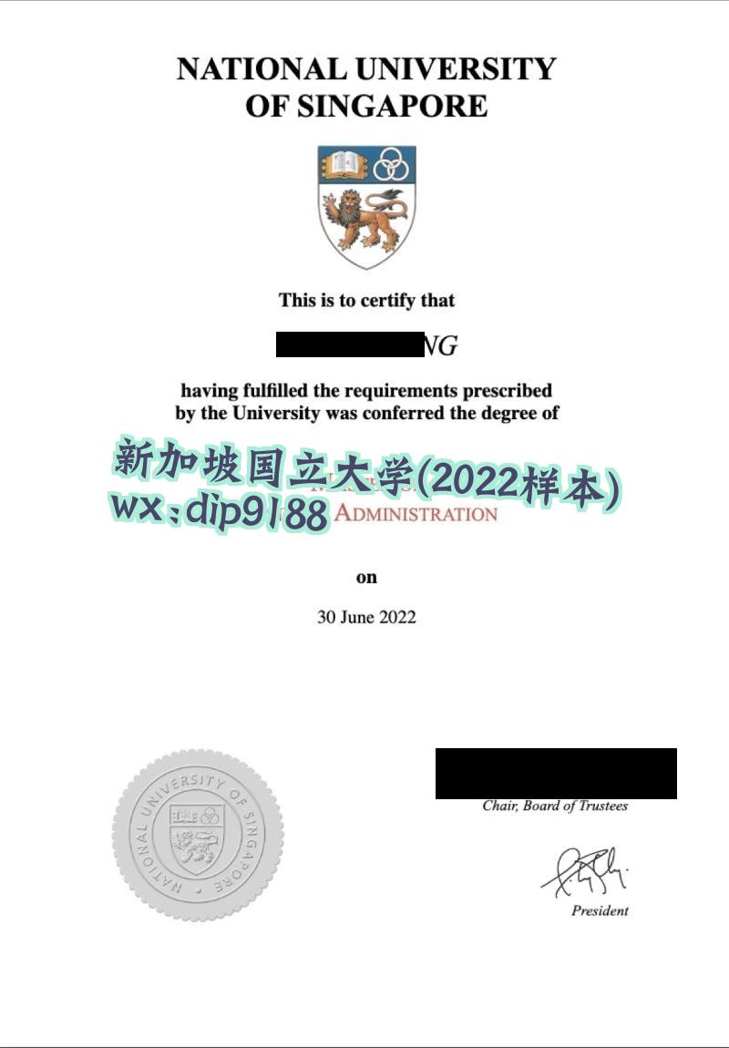新加坡国立大学学历2022毕业证样本图