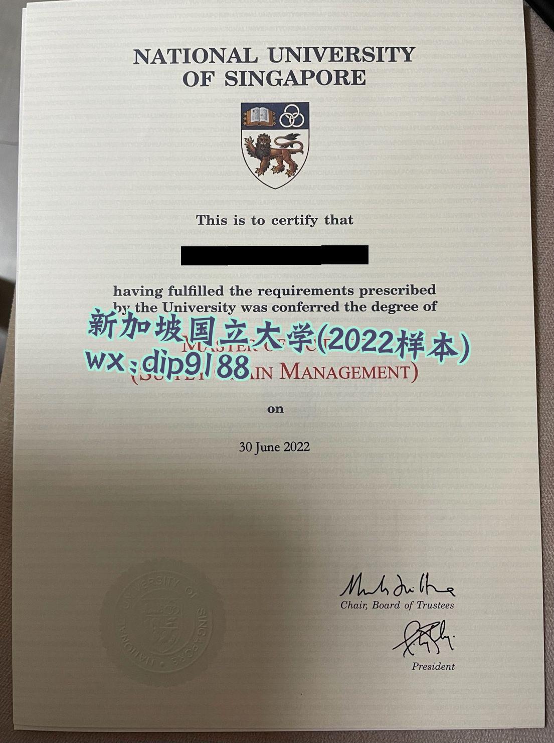 新加坡国立大学学历2022毕业证样本图