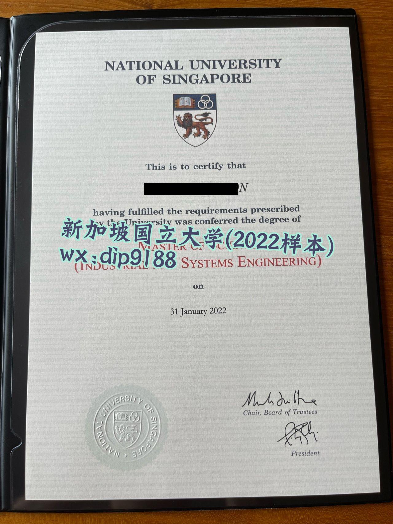新加坡国立大学学历2022毕业证样本图