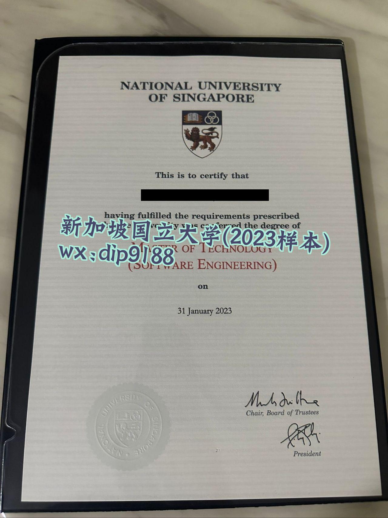 新加坡国立大学学历2023毕业证样本图
