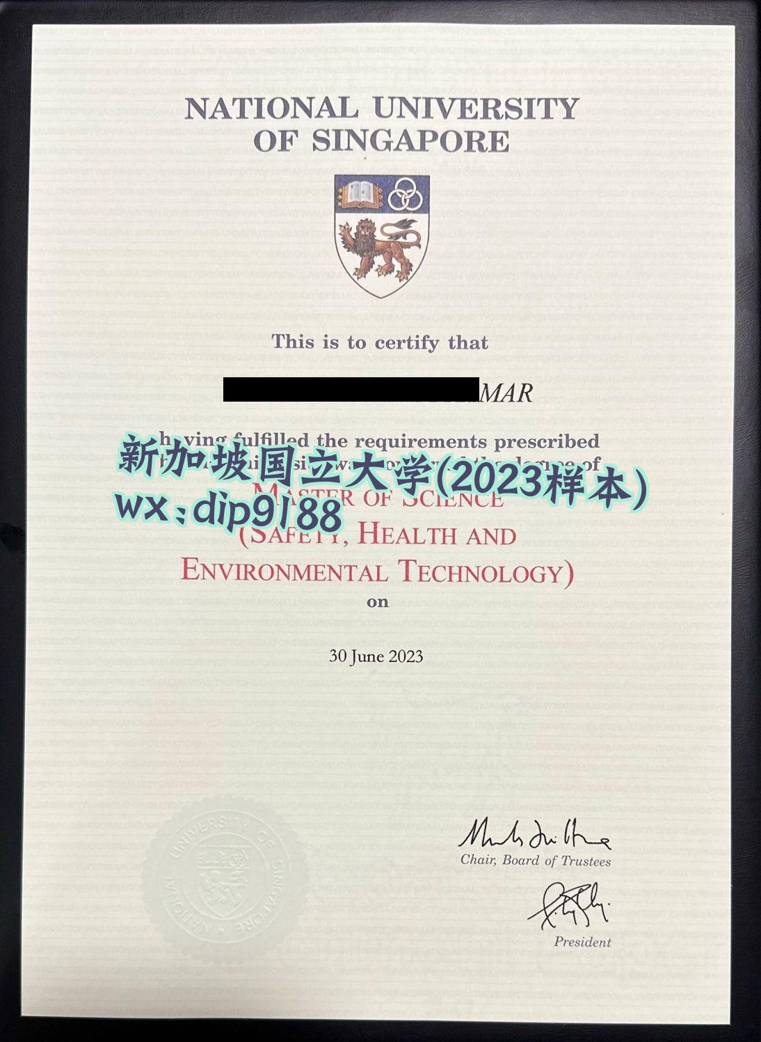 新加坡国立大学学历2023毕业证样本图