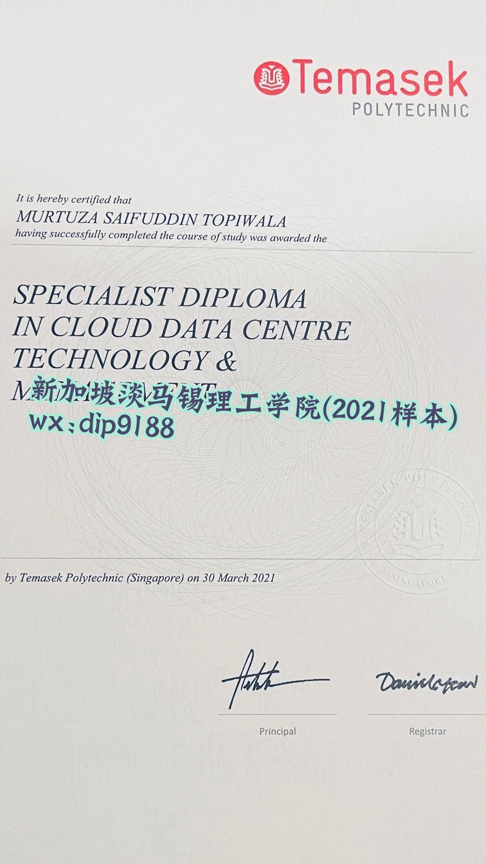 新加坡淡马锡理工学院学历2021毕业证样本图