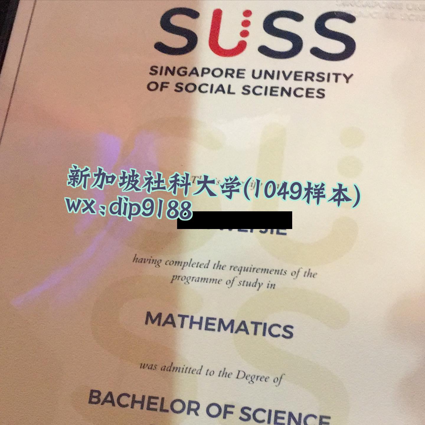 新加坡社科大学学历1049毕业证样本图
