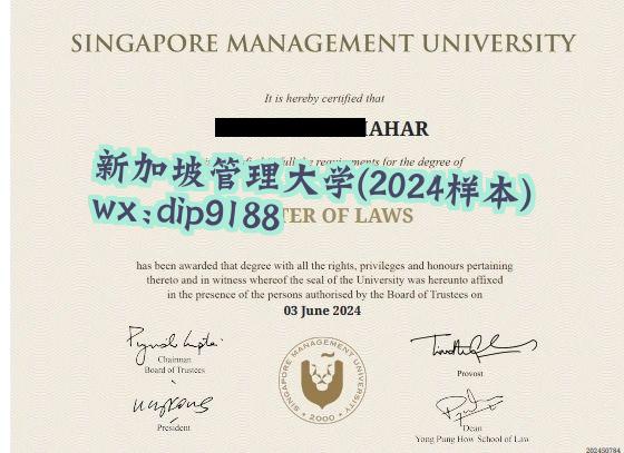 新加坡管理大学学历2024毕业证样本图