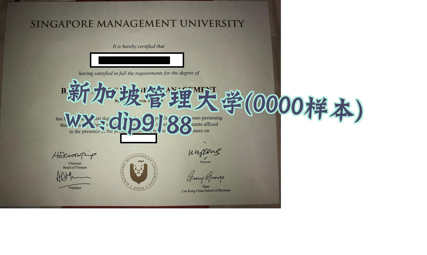 新加坡管理大学学历0000毕业证样本图