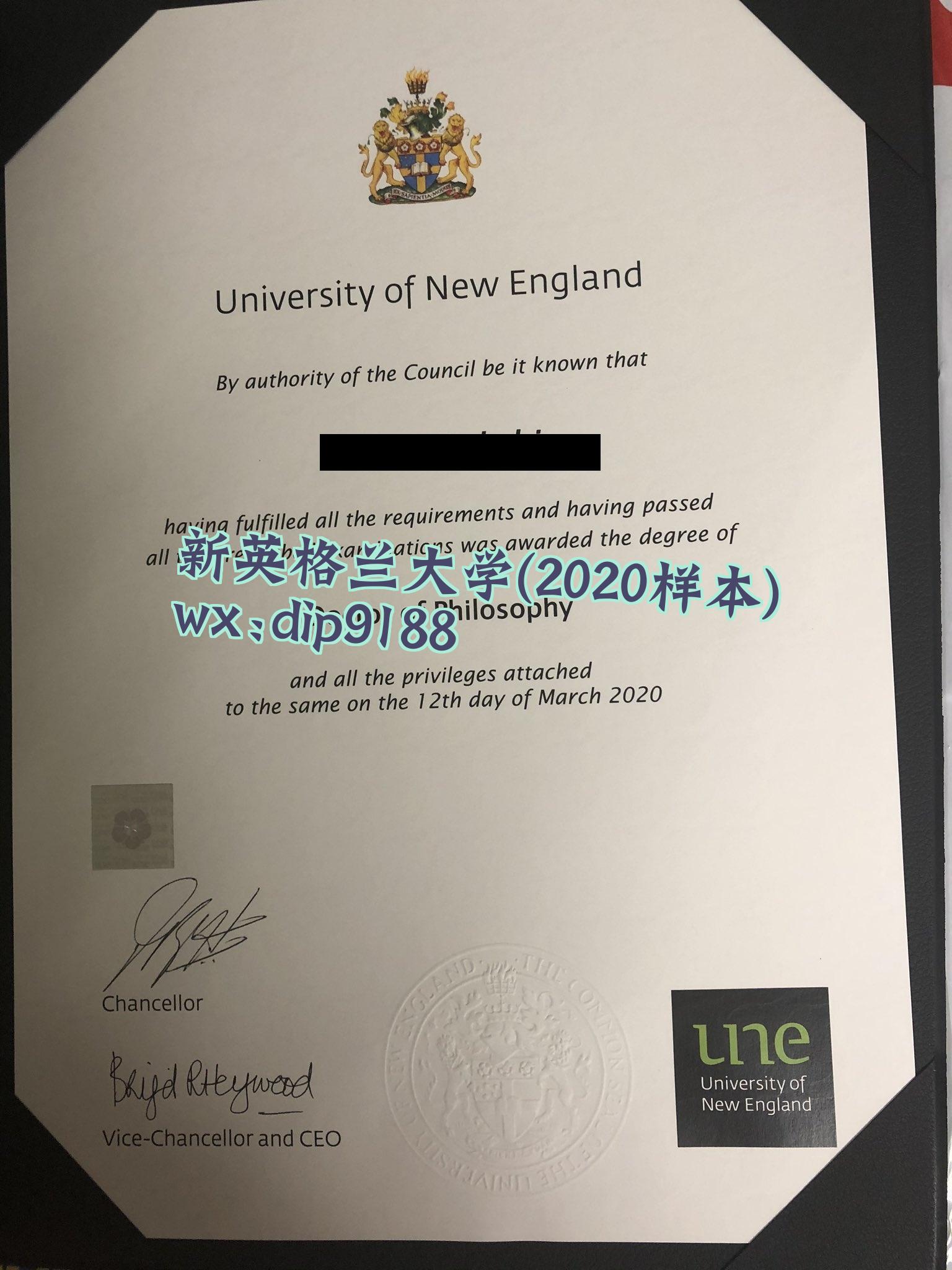 新英格兰大学学历2020毕业证样本图