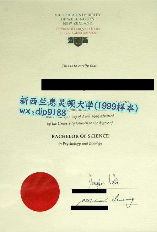 新西兰惠灵顿大学学历1999毕业证样本图