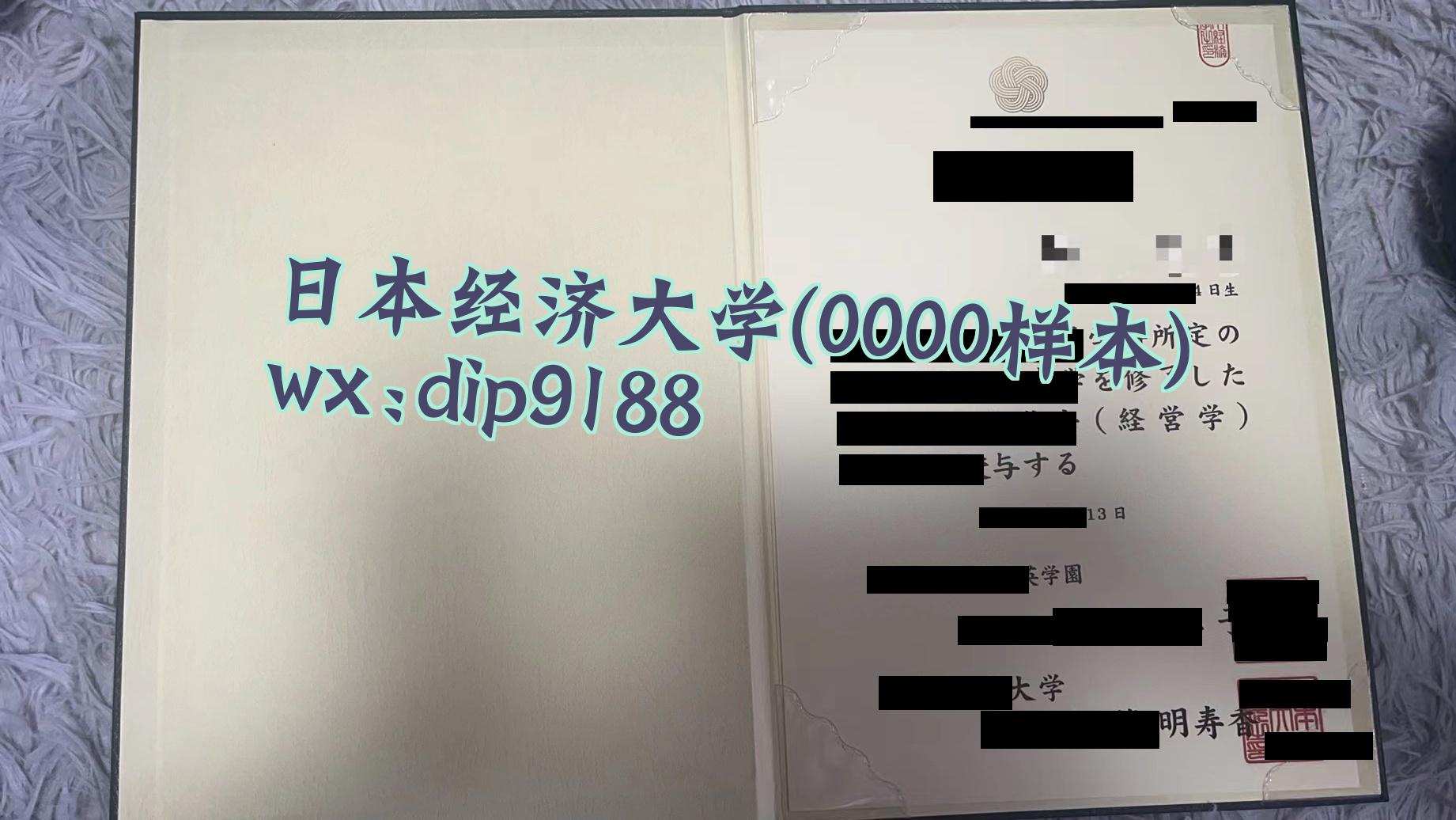 日本经济大学学历0000毕业证样本图
