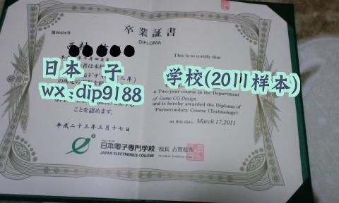日本電子専門学校学历2011毕业证样本图