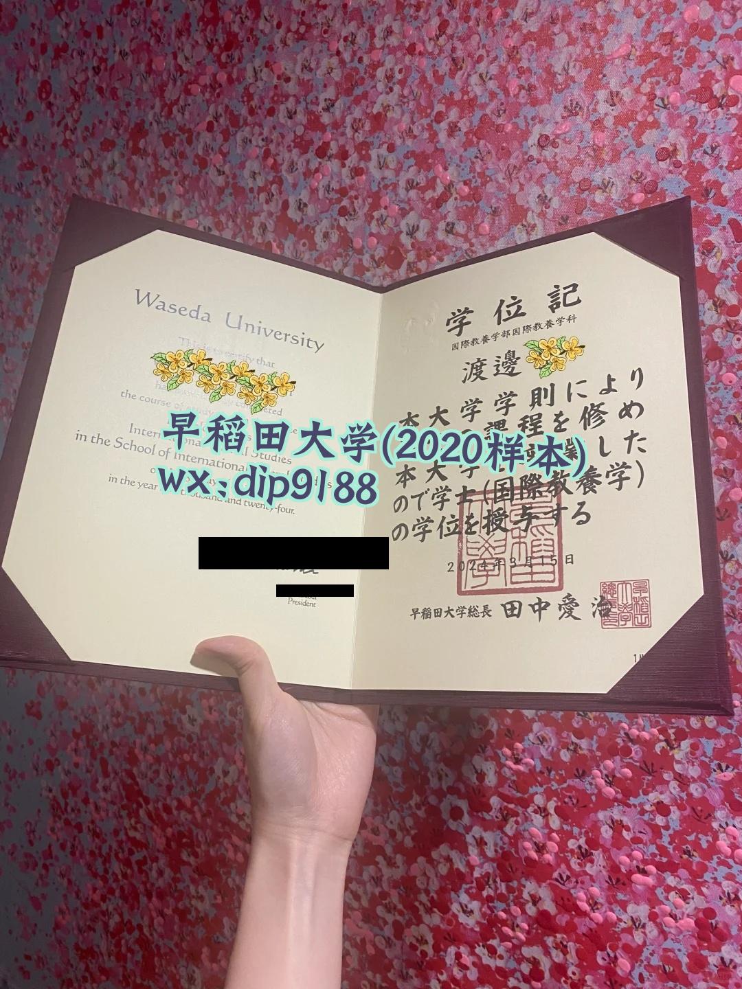 早稻田大学学历2020毕业证样本图