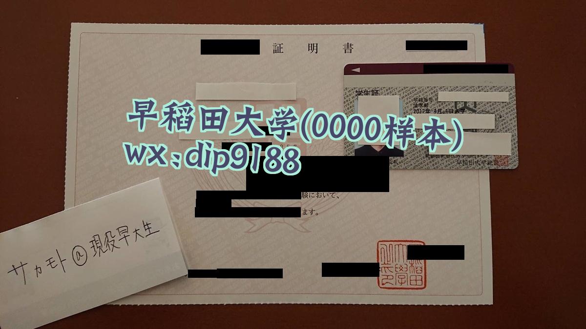 早稻田大学学历0000毕业证样本图
