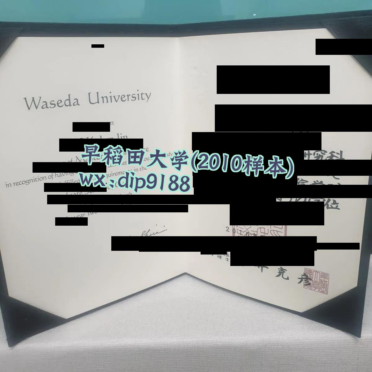 早稻田大学学历2010毕业证样本图