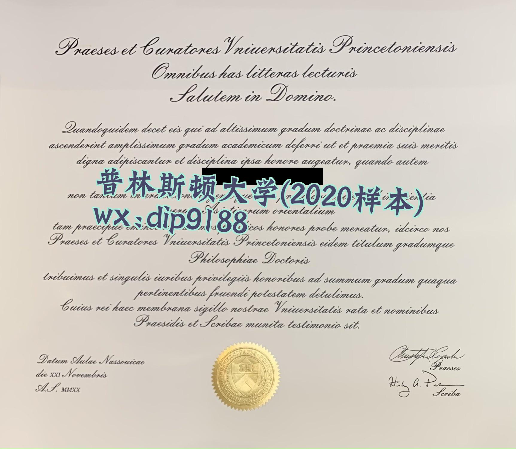 普林斯顿大学学历2020毕业证样本图