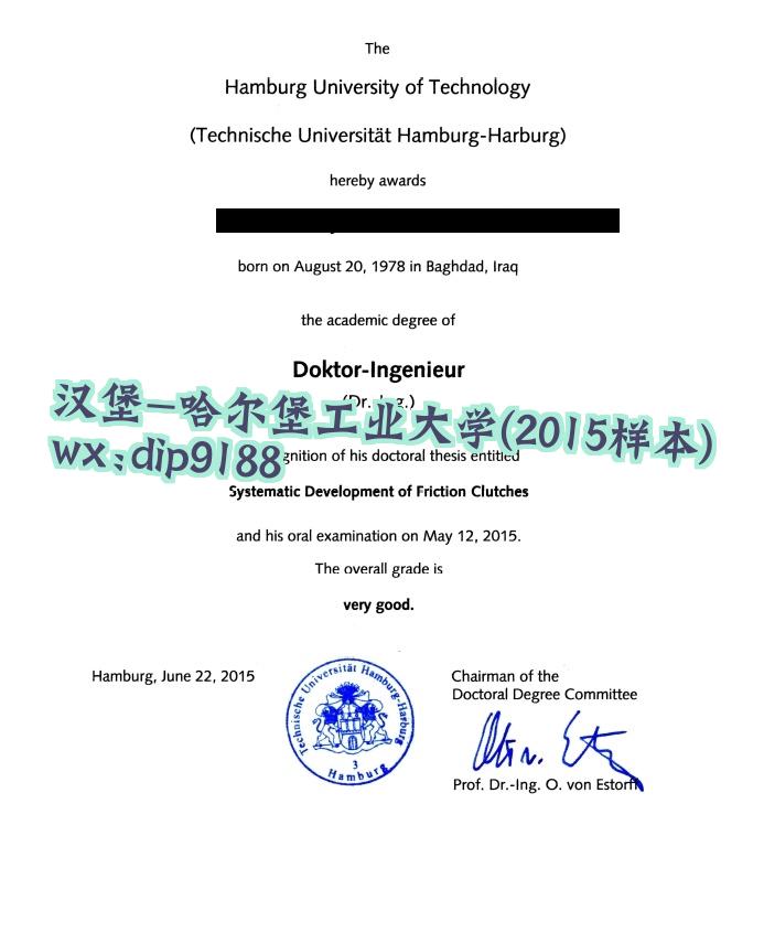 汉堡-哈尔堡工业大学学历2015毕业证样本图