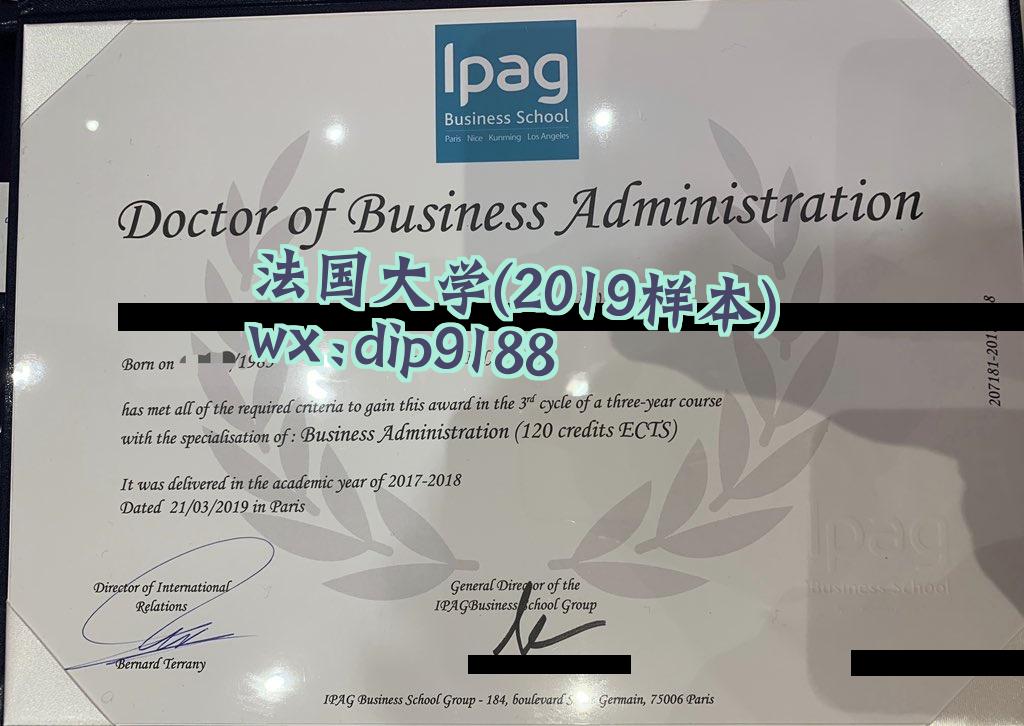 法国大学学历2019毕业证样本图