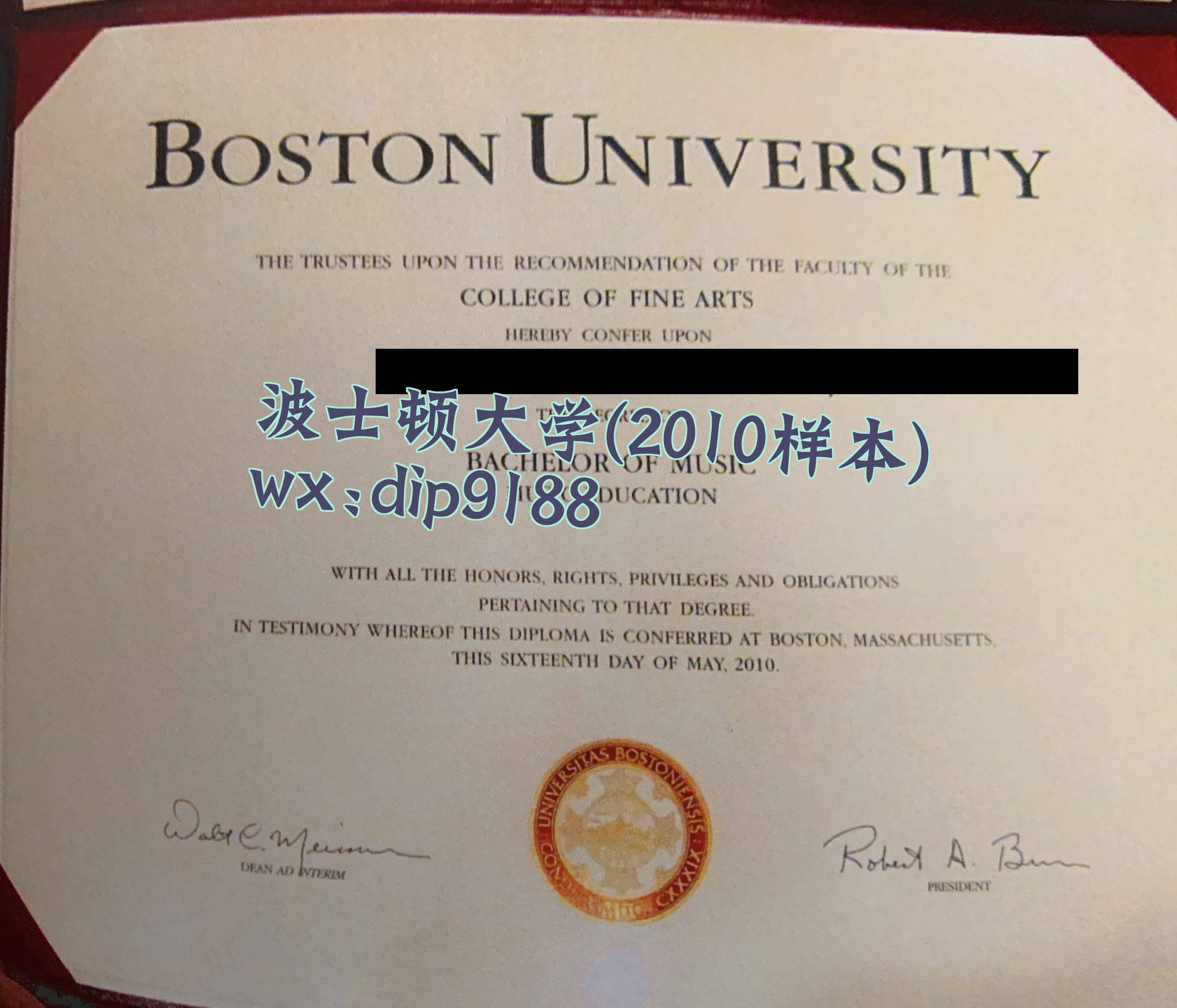 波士顿大学学历2010毕业证样本图