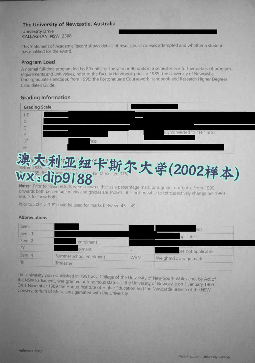 澳大利亚纽卡斯尔大学学历2002毕业证样本图