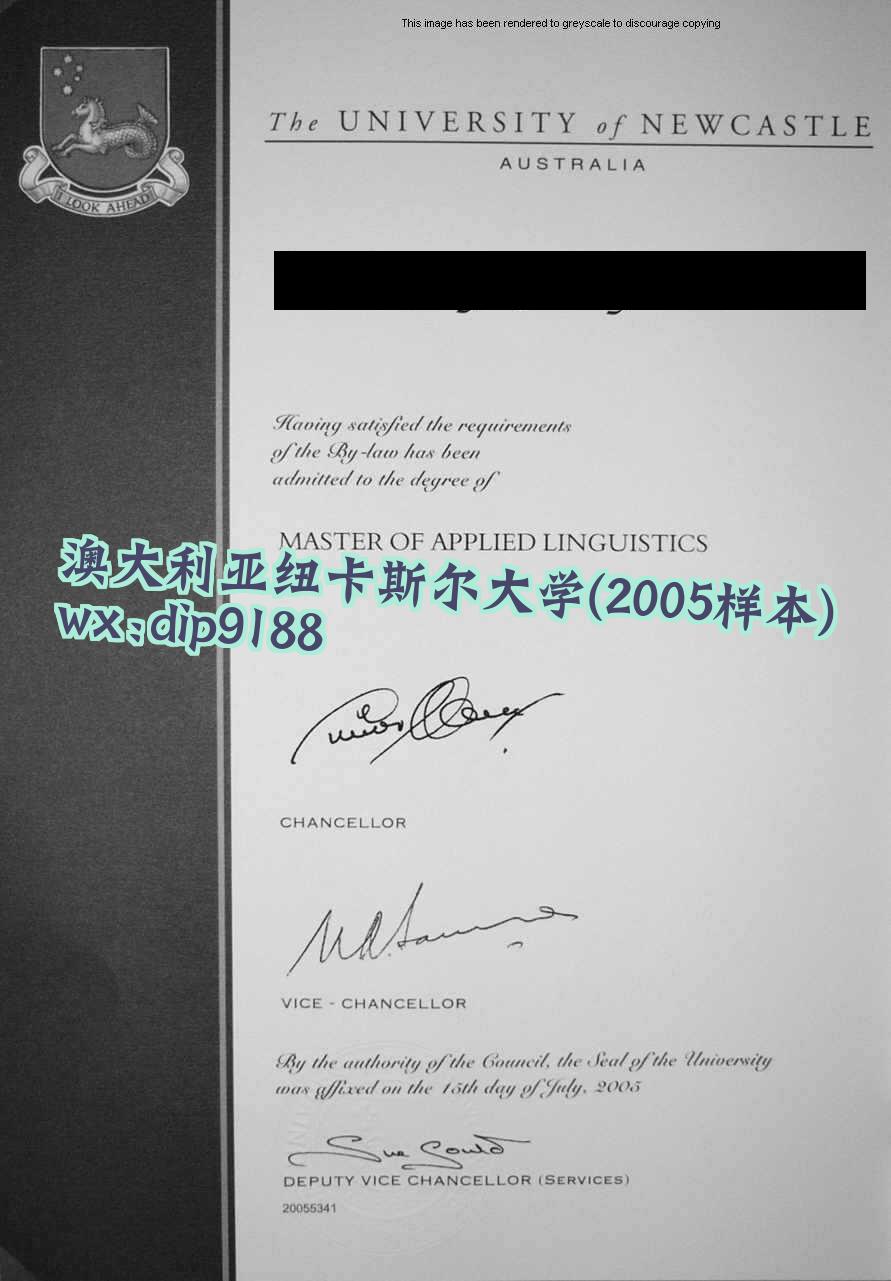澳大利亚纽卡斯尔大学学历2005毕业证样本图