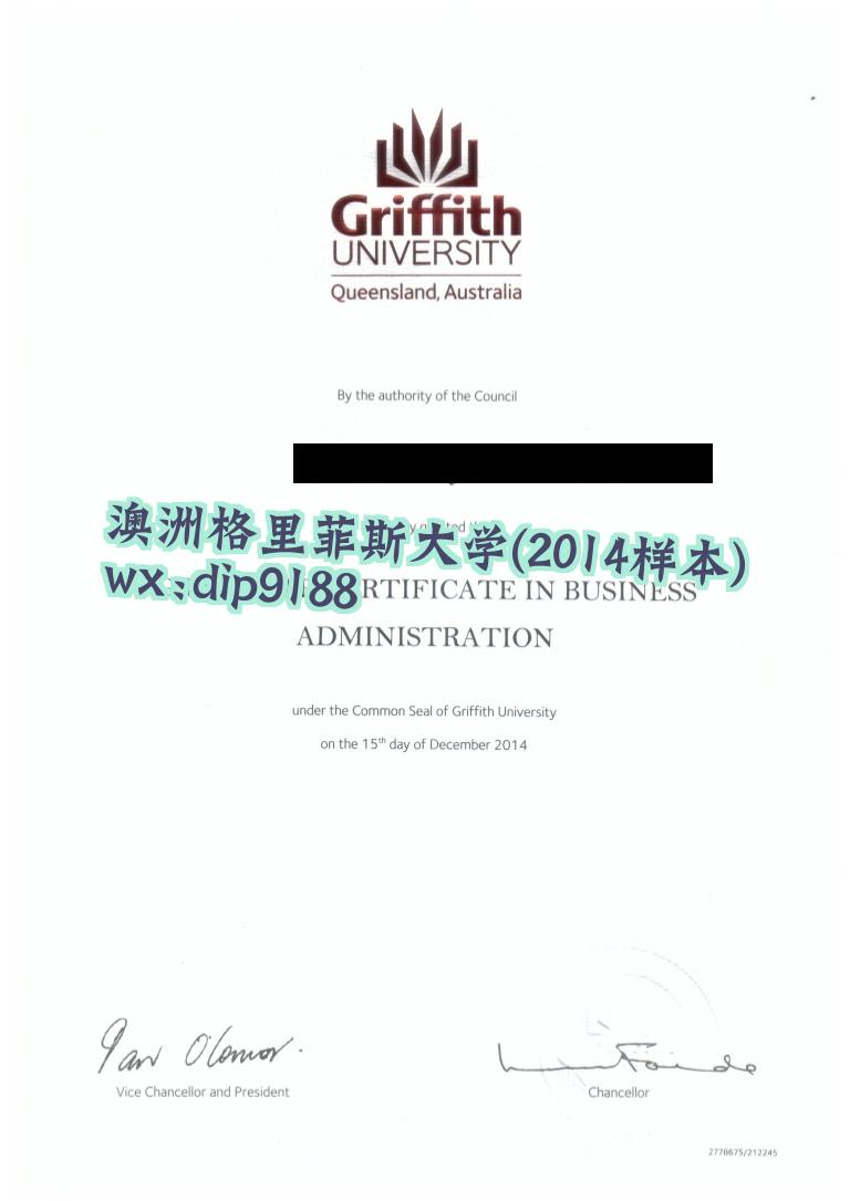 澳洲格里菲斯大学学历2014毕业证样本图