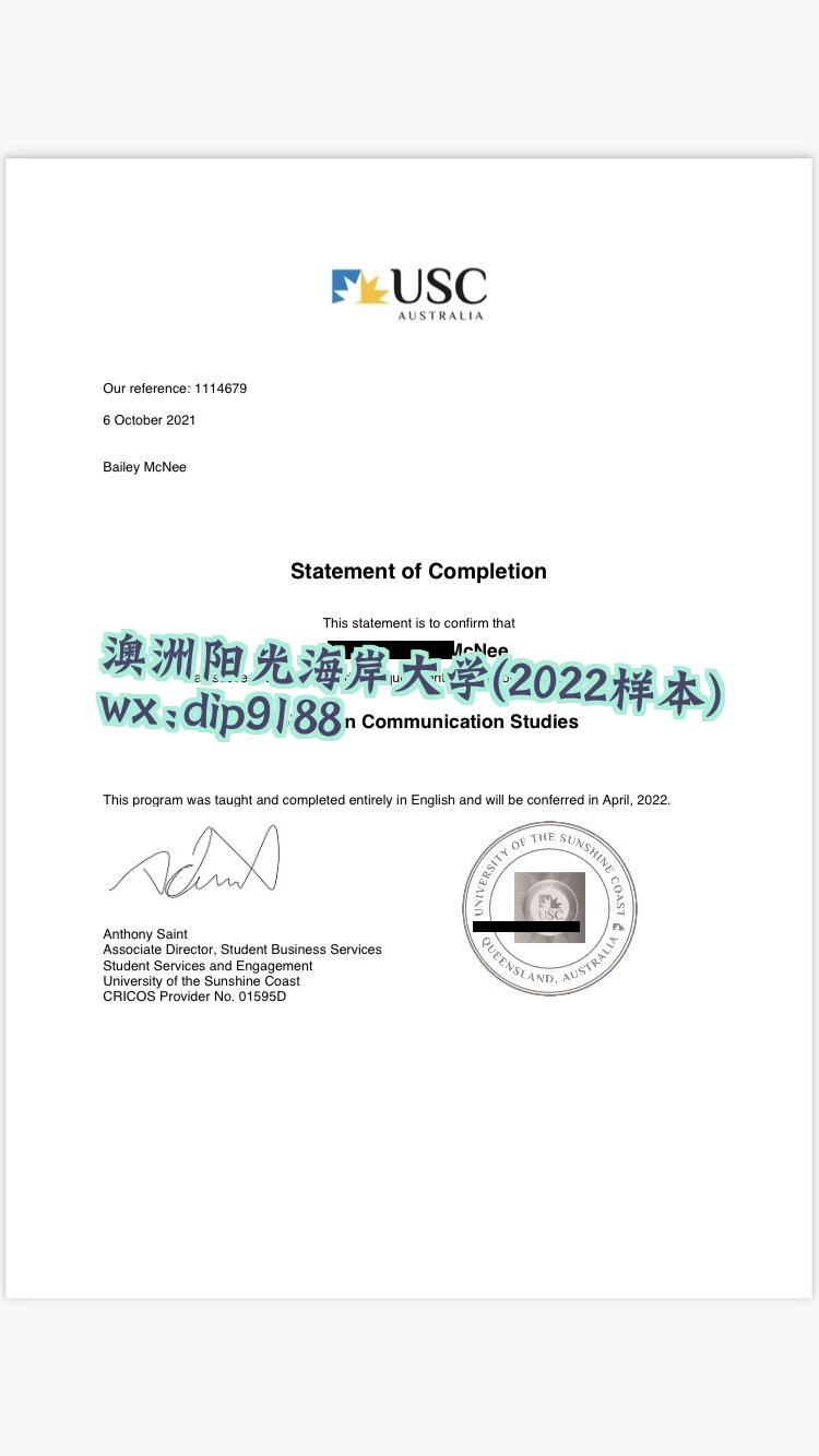 澳洲阳光海岸大学学历2022毕业证样本图