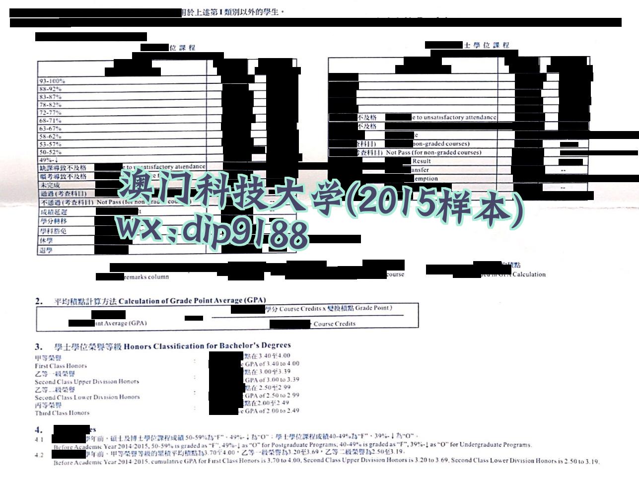 澳门科技大学学历2015毕业证样本图
