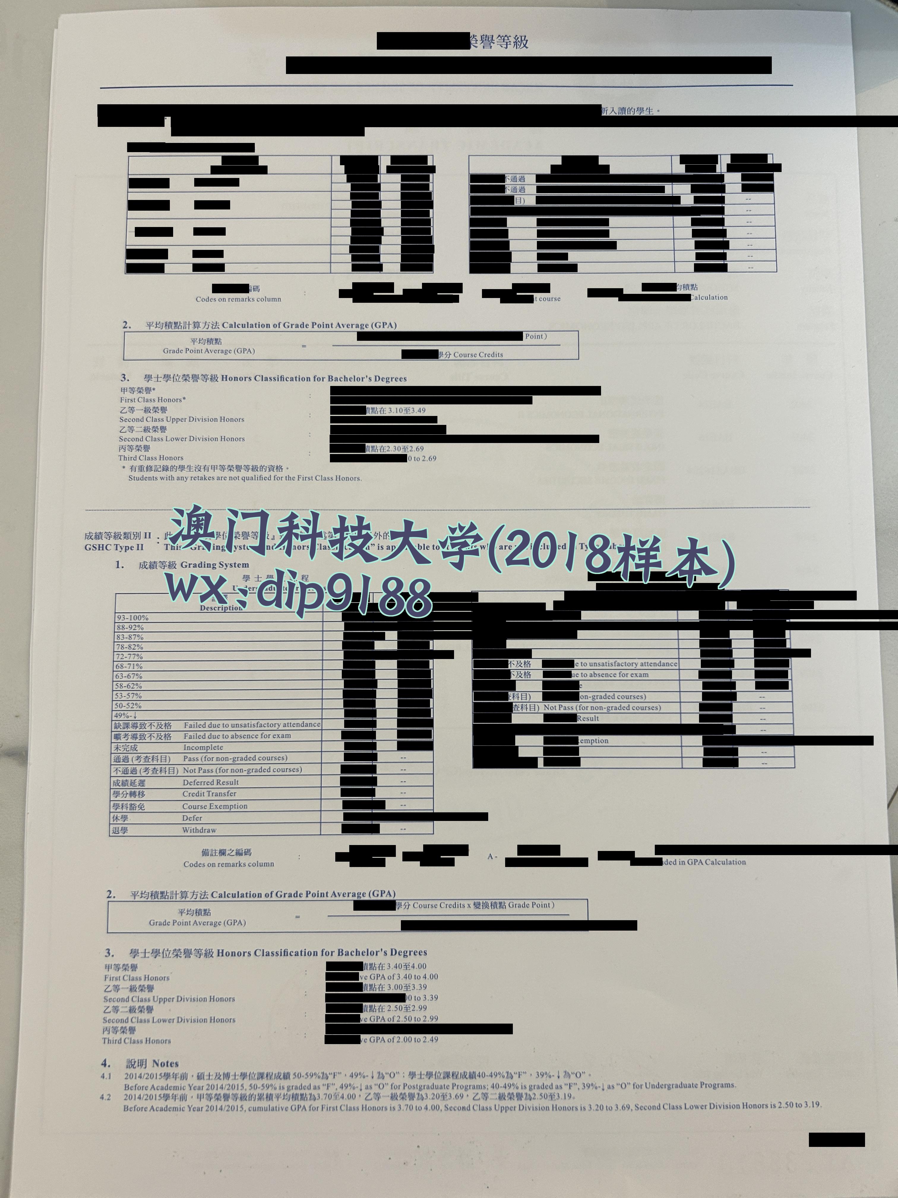 澳门科技大学学历2018毕业证样本图