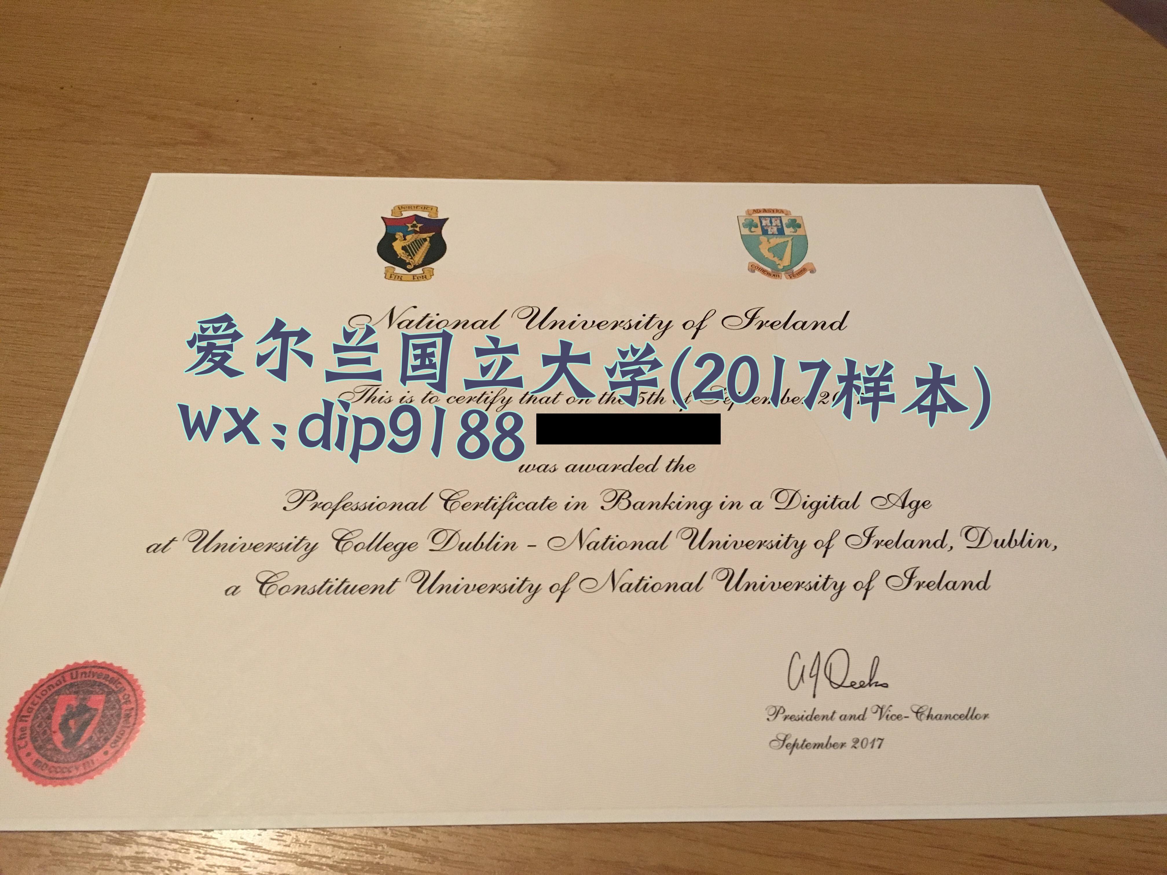 爱尔兰国立大学学历2017毕业证样本图