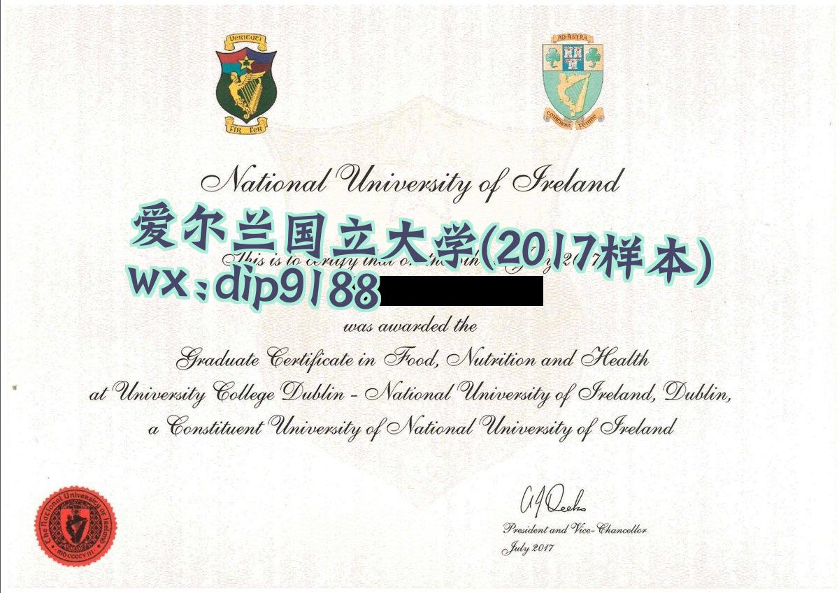 爱尔兰国立大学学历2017毕业证样本图
