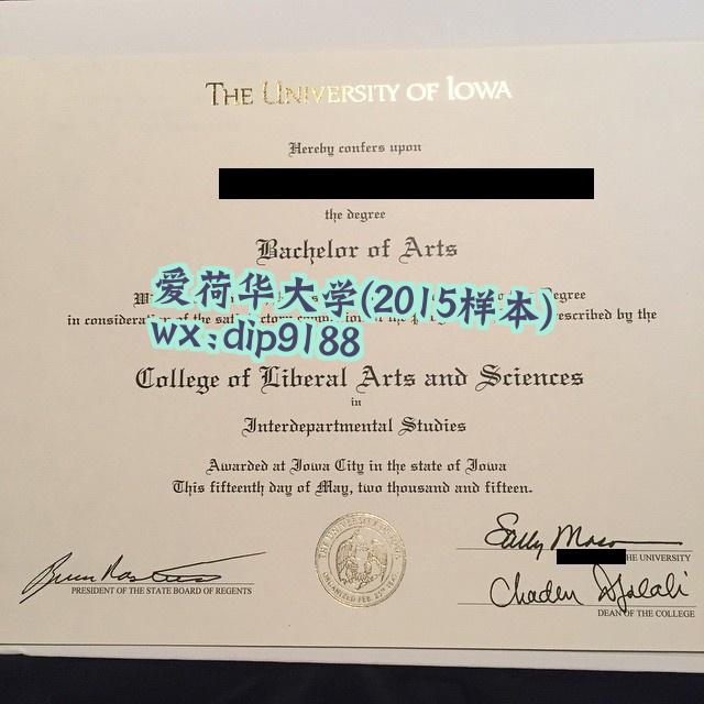 爱荷华大学学历2015毕业证样本图