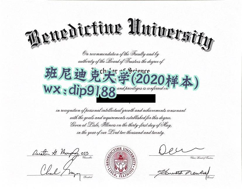 班尼迪克大学学历2020毕业证样本图