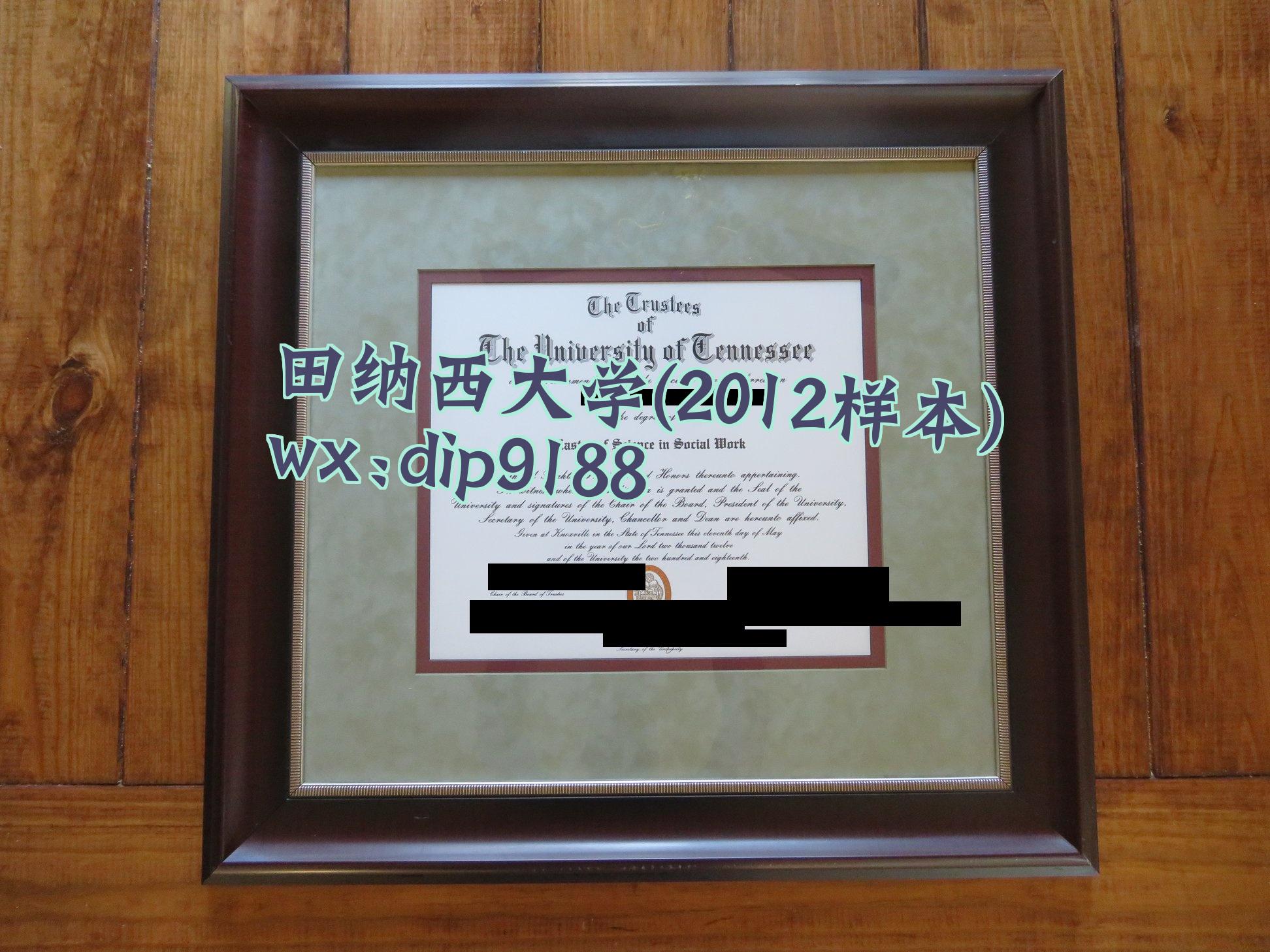 田纳西大学学历2012毕业证样本图