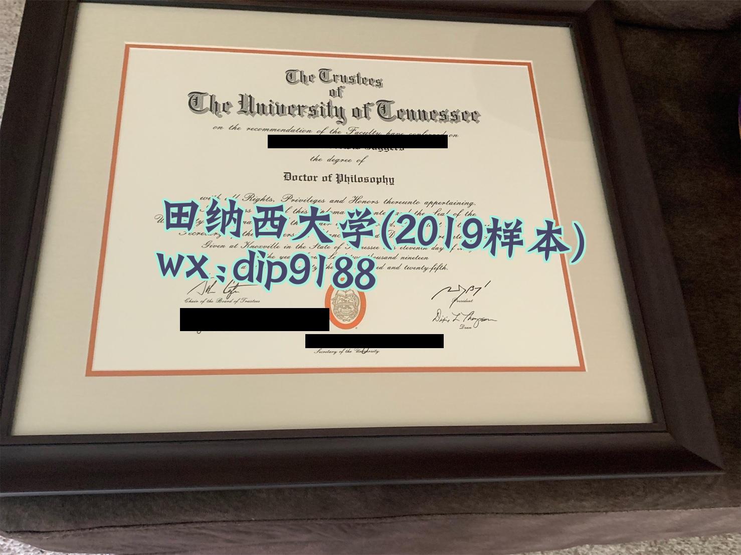 田纳西大学学历2019毕业证样本图