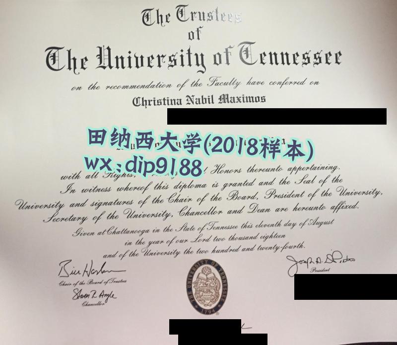 田纳西大学学历2018毕业证样本图