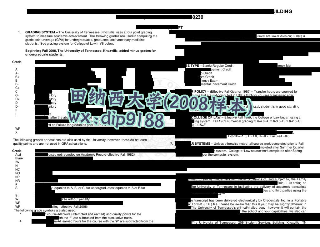 田纳西大学学历2008毕业证样本图