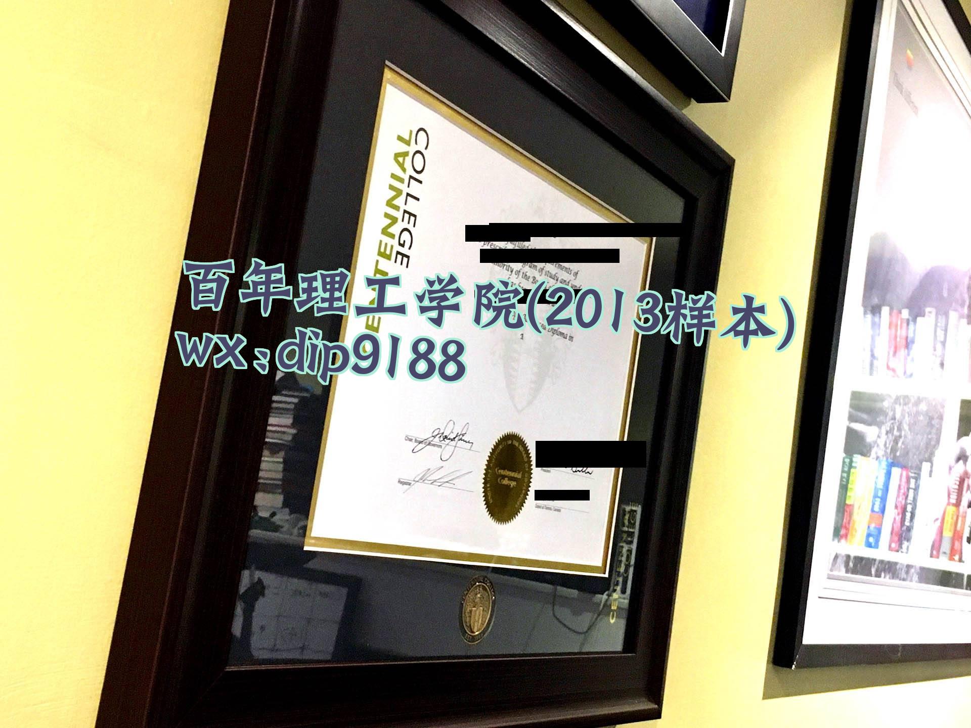 百年理工学院学历2013毕业证样本图