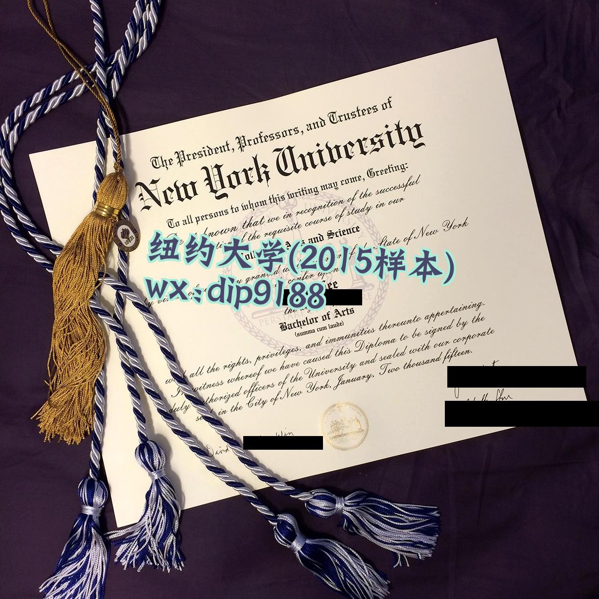 纽约大学学历2015毕业证样本图