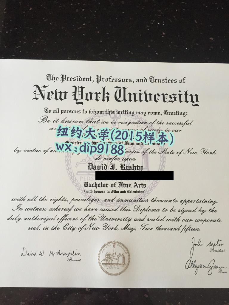 纽约大学学历2015毕业证样本图