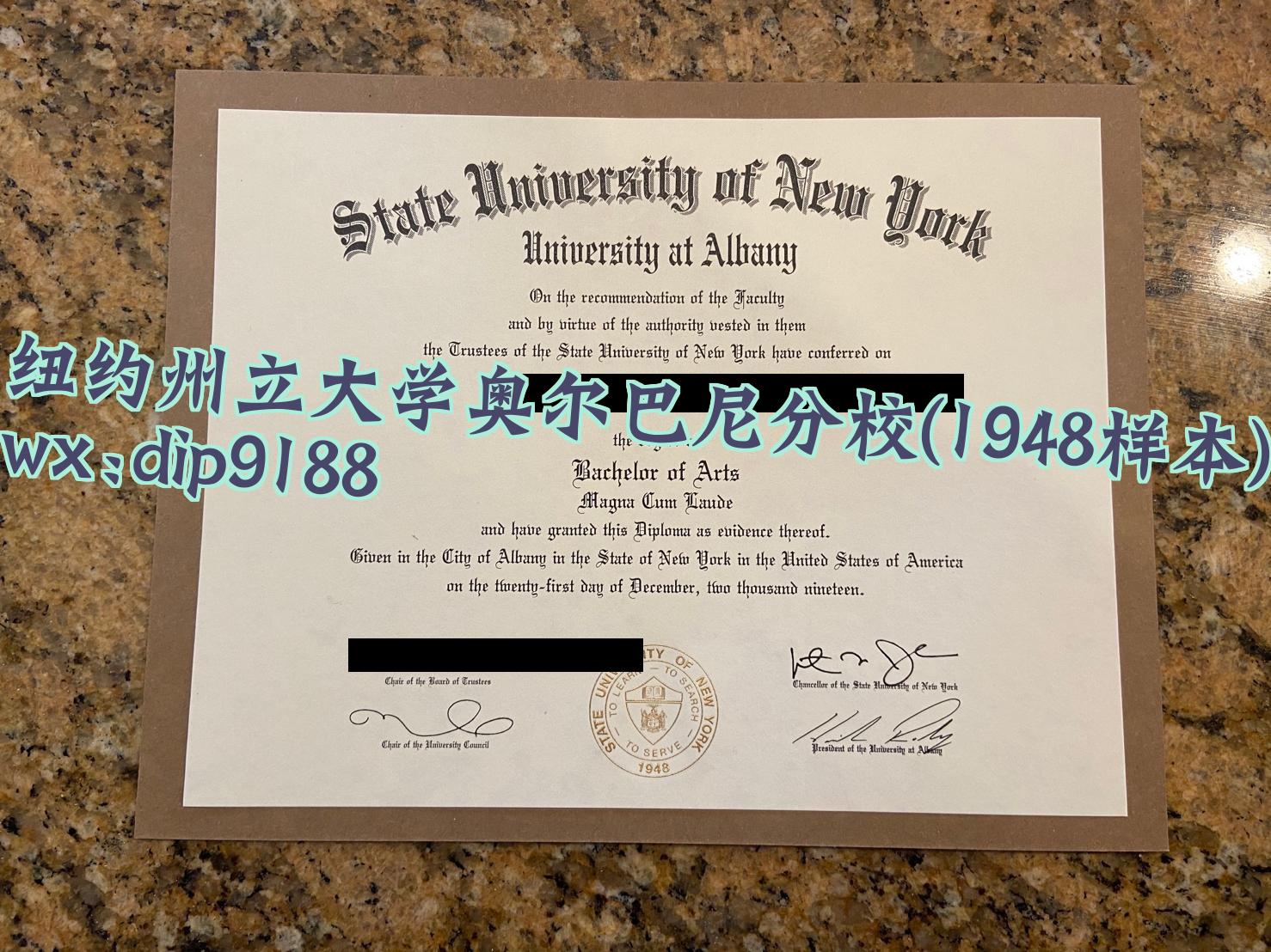 纽约州立大学奥尔巴尼分校学历1948毕业证样本图