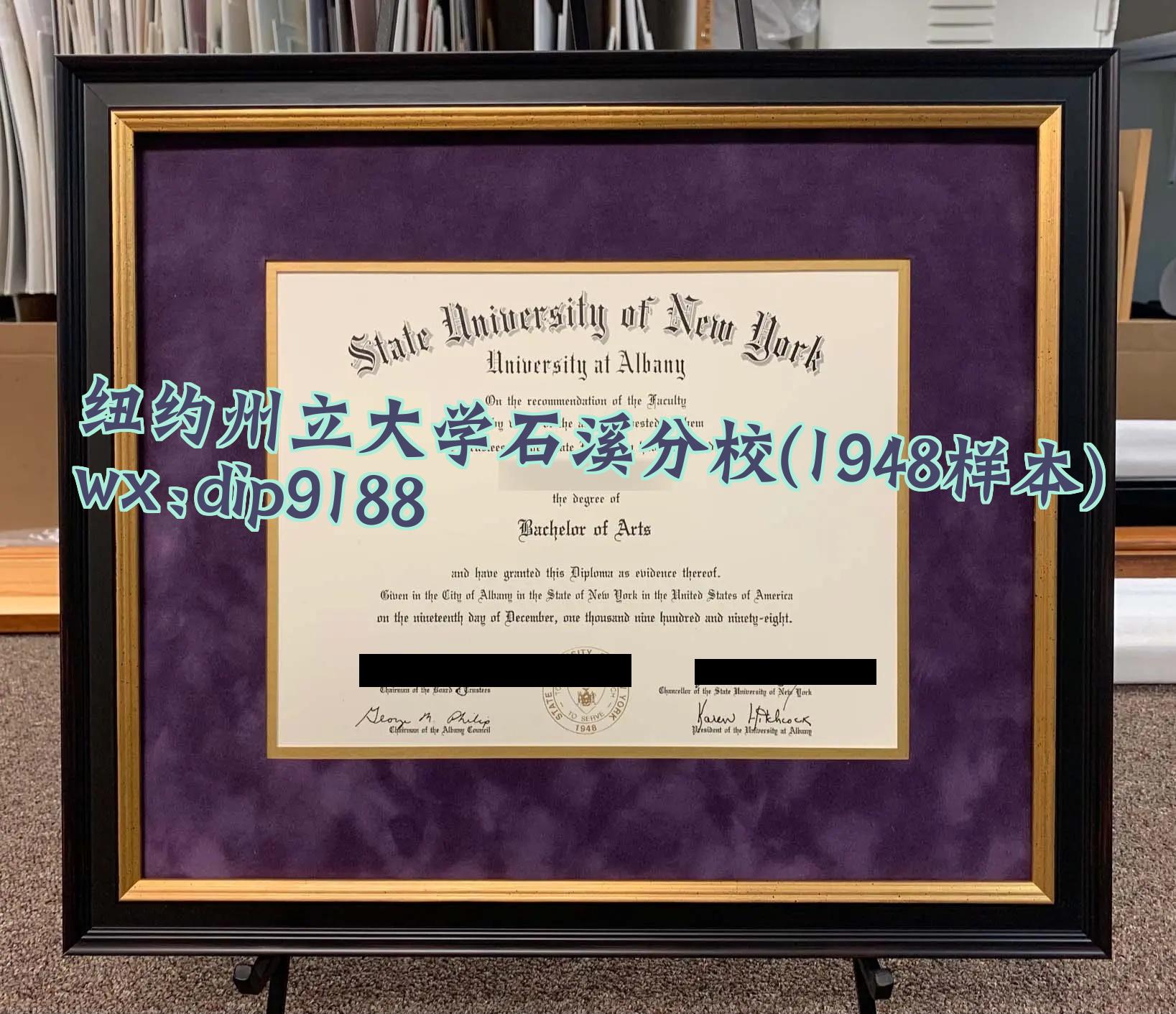 纽约州立大学石溪分校学历1948毕业证样本图