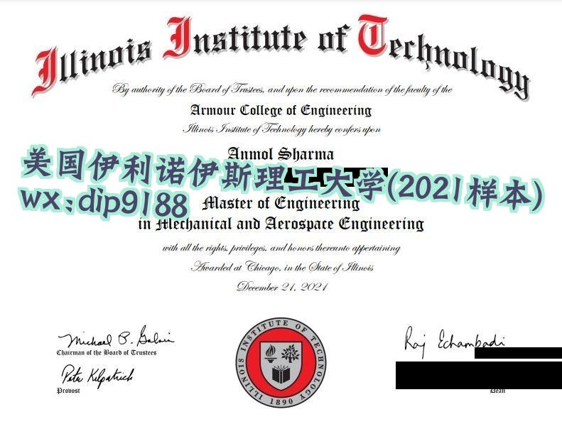 美国伊利诺伊斯理工大学学历2021毕业证样本图