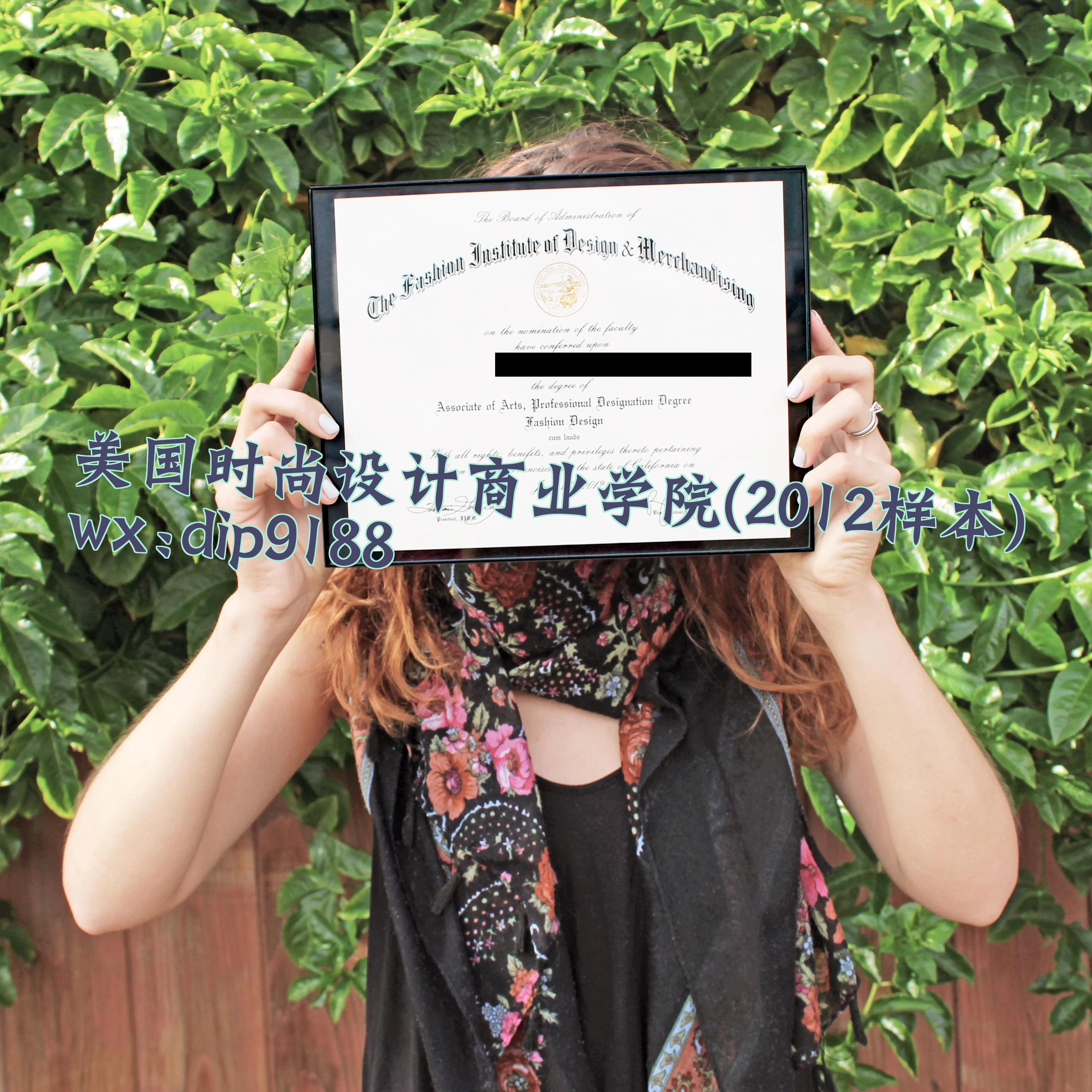 美国时尚设计商业学院学历2012毕业证样本图