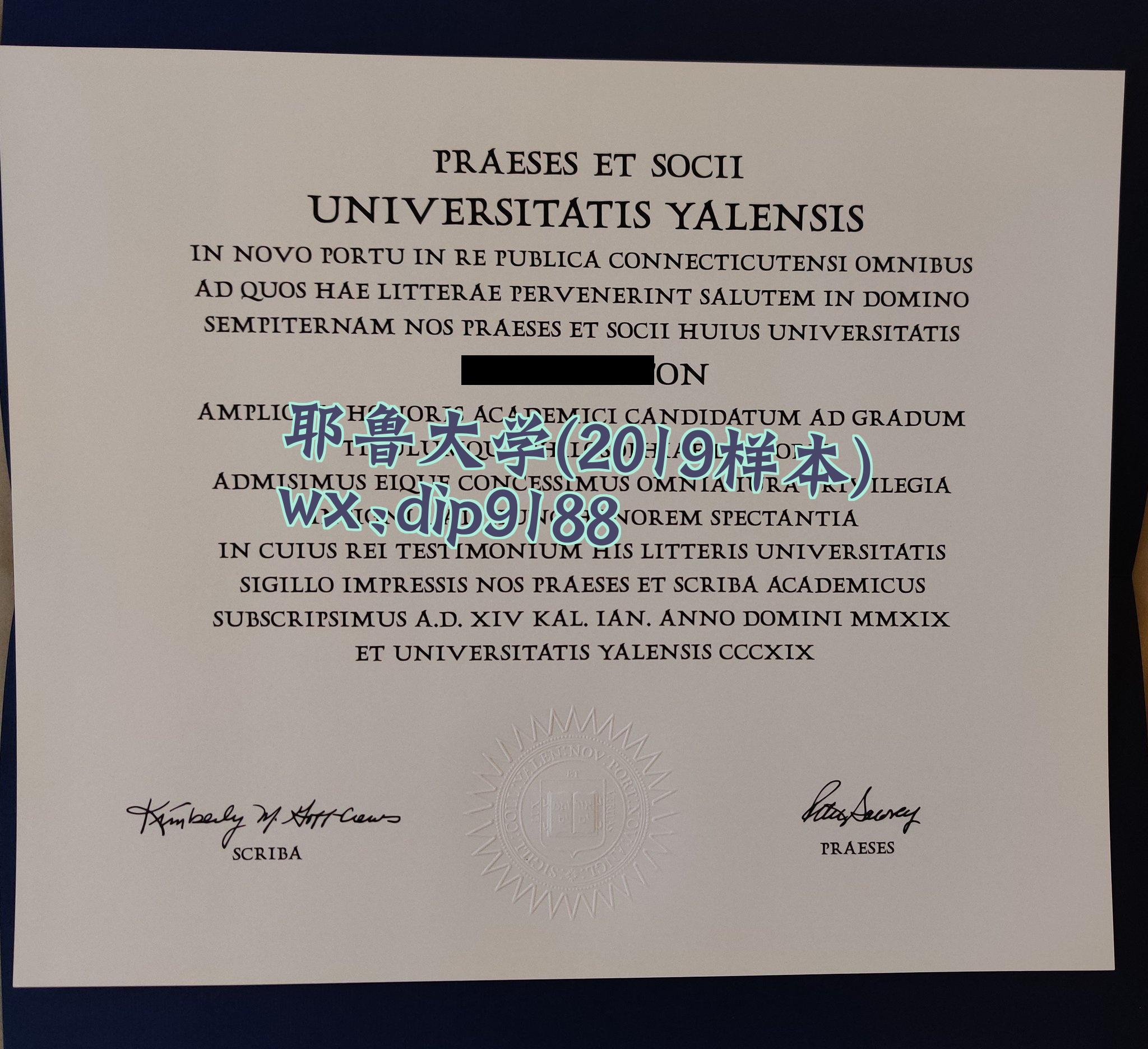 耶鲁大学学历2019毕业证样本图