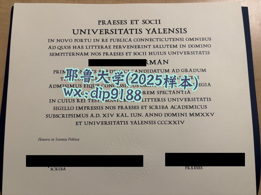 耶鲁大学学历2025毕业证样本图