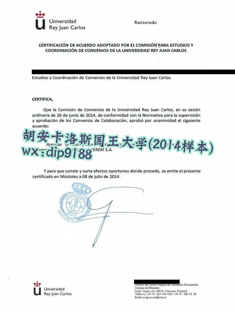 胡安卡洛斯国王大学学历2014毕业证样本图