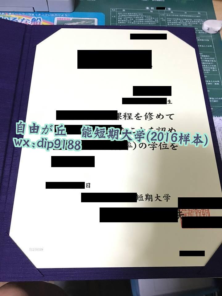 自由が丘産能短期大学学历2016毕业证样本图